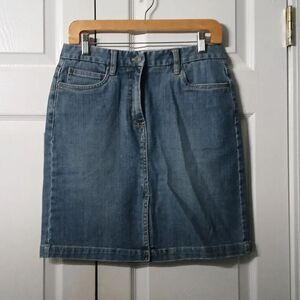 Talbots  Petites Stretch denim jean skirt  Sz 6P EUC